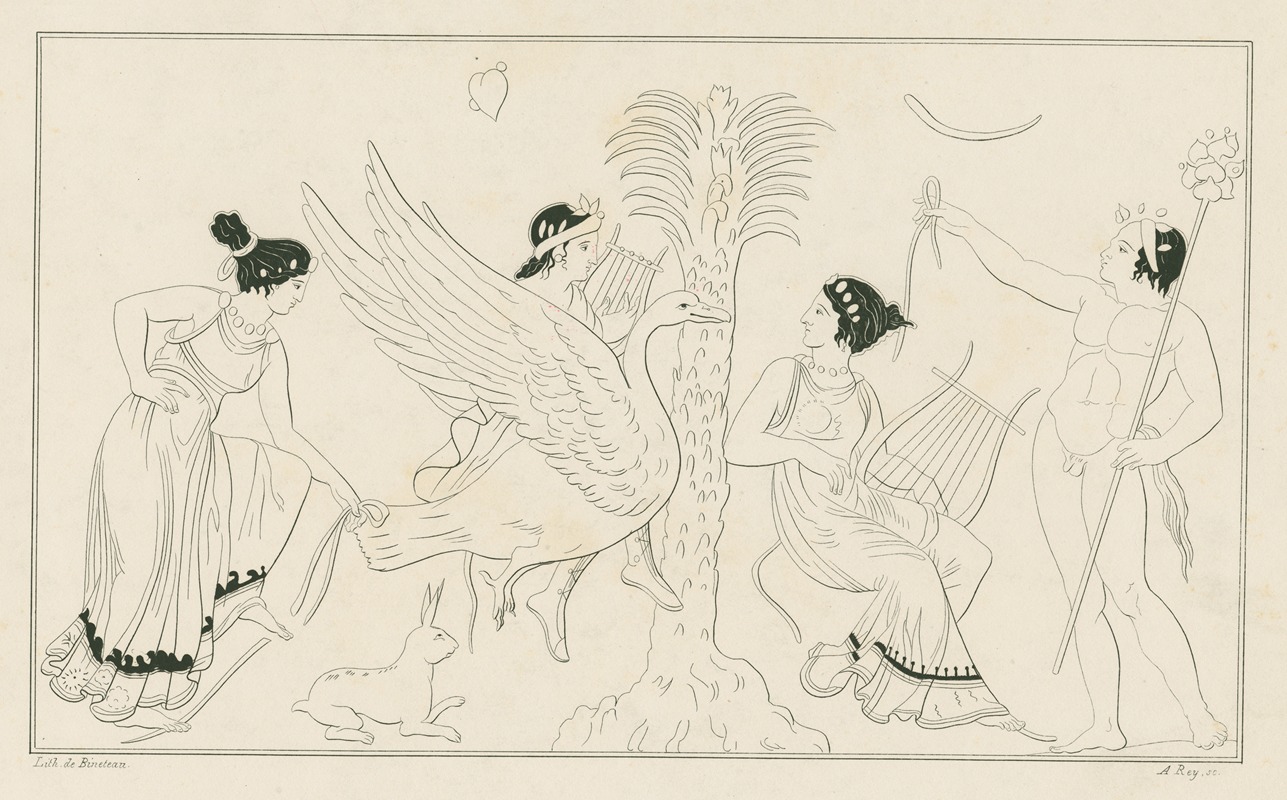 A. Rey - Apollo descending from Olympus on a swan