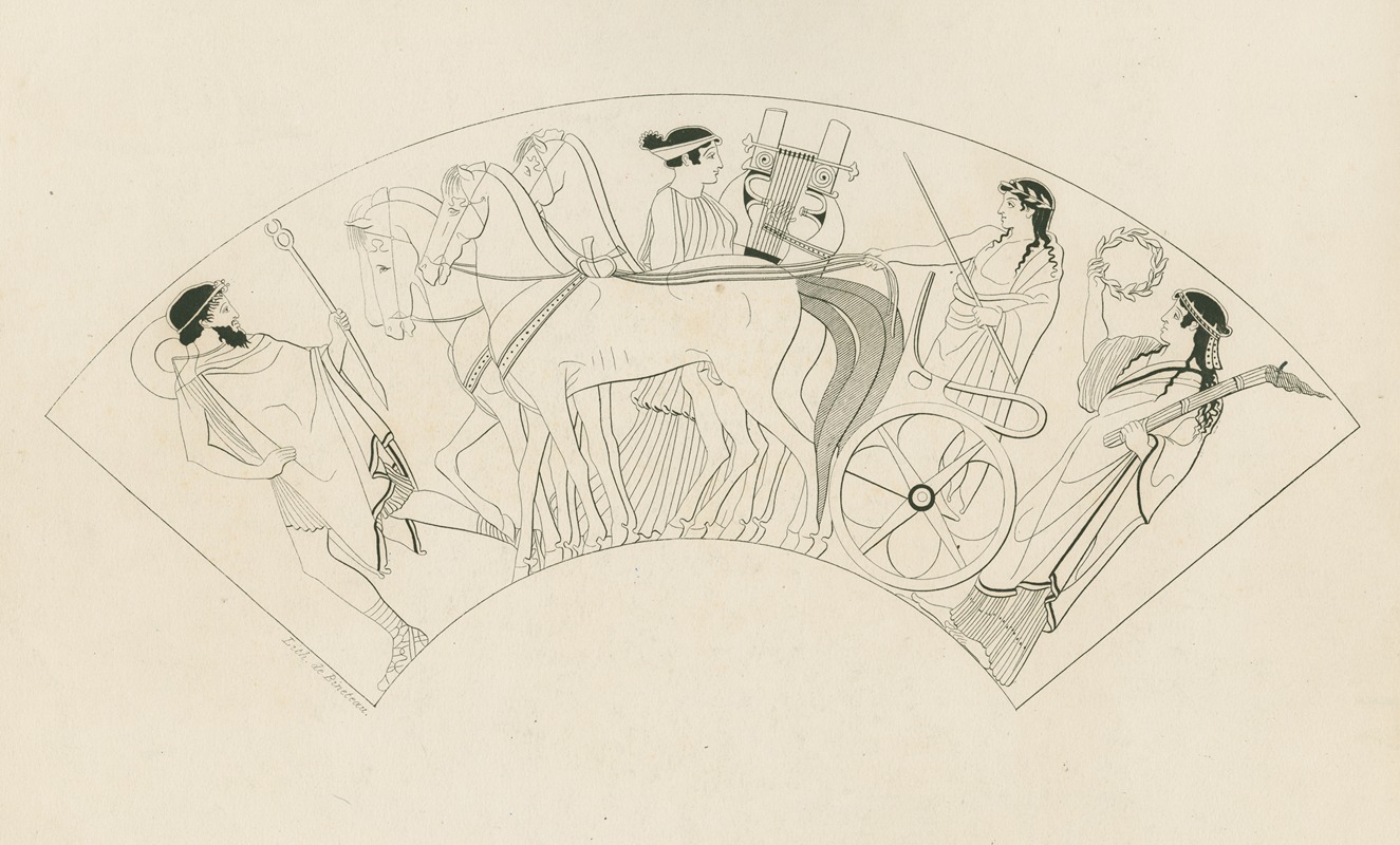 A. Rey - Apollo riding in a quadriga drawn by horses, with Artemis and Hermes