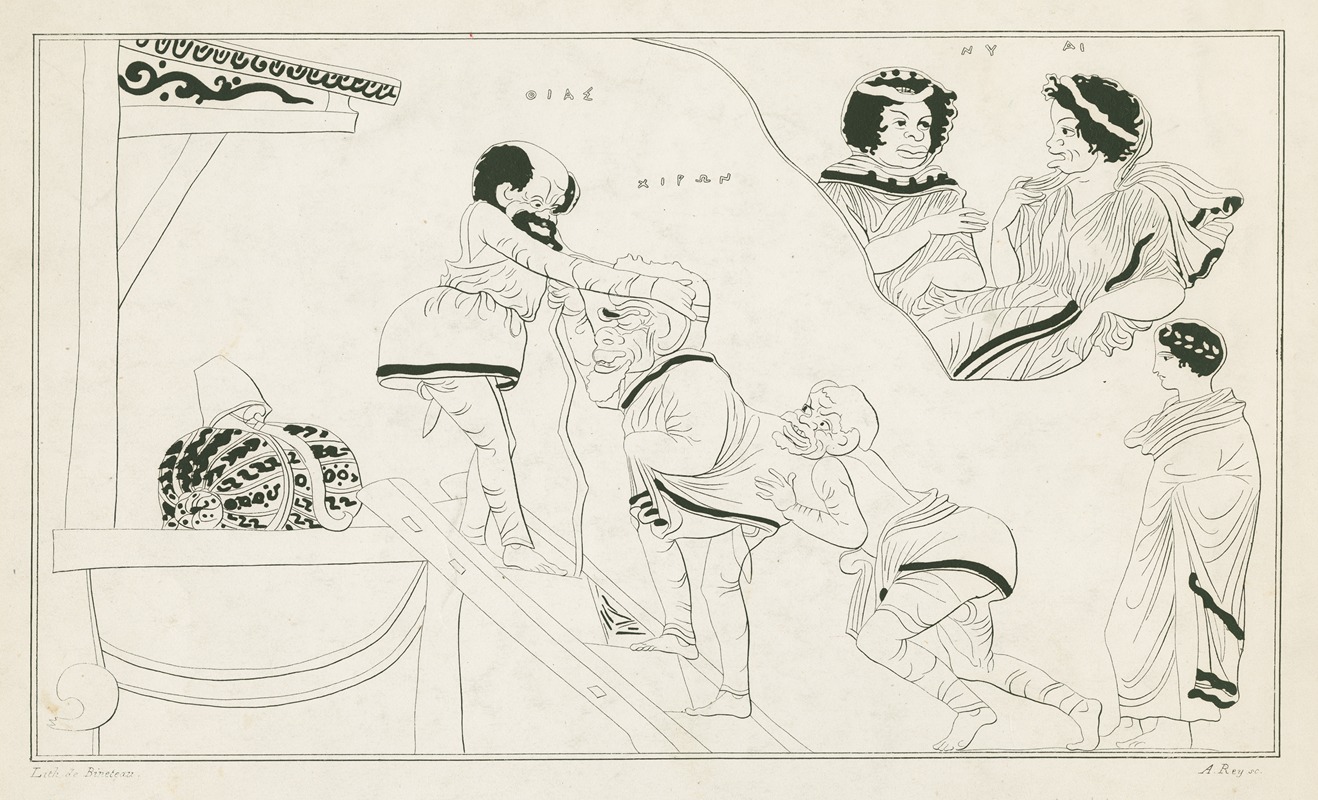 A. Rey - Scene from a comedy about the centaur Cheiron, from a red-figured wine bowl (bell-krater)