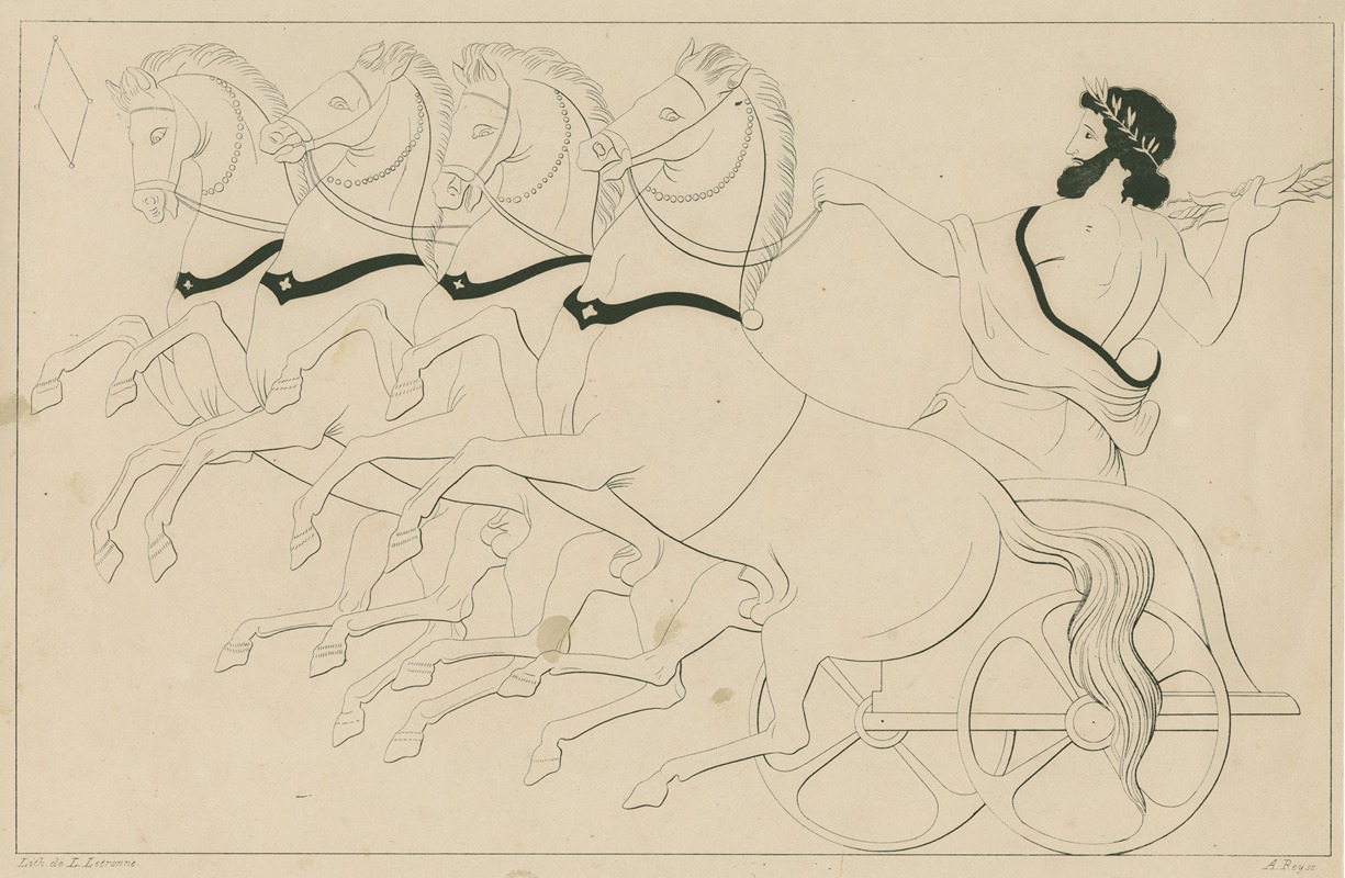 A. Rey - Zeus in his chariot prepares to hurl a thunderbolt