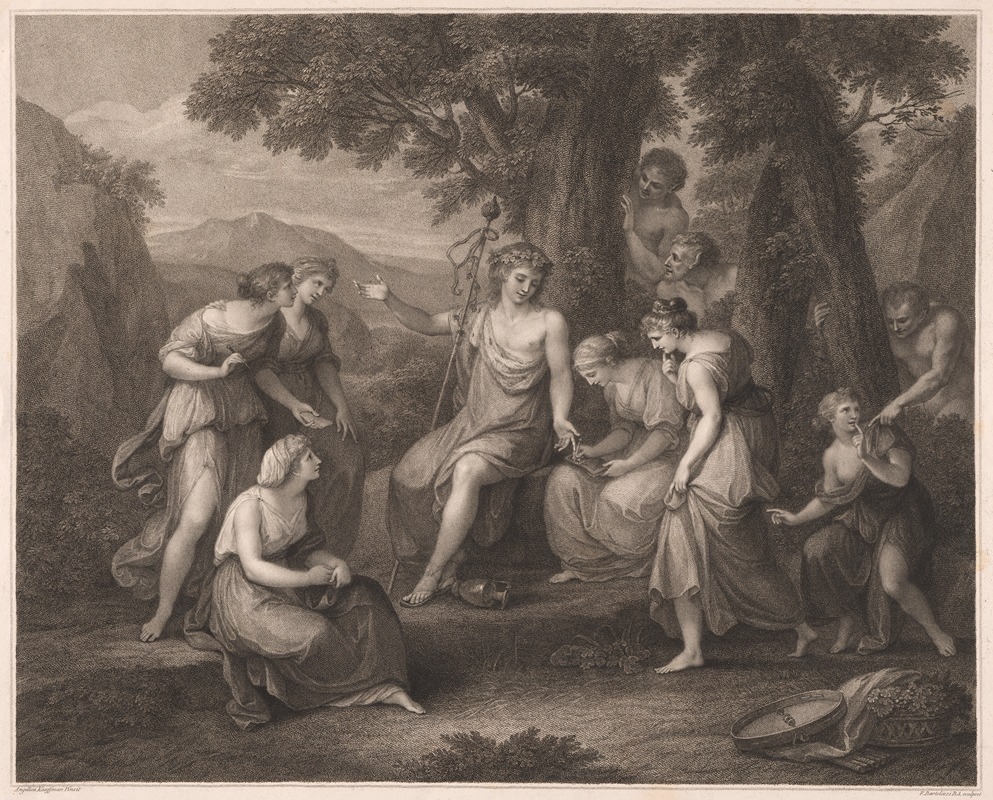 Angelica Kauffmann - Bacchus amidst Solitary Rocks teaching the Nymphs to make Verses