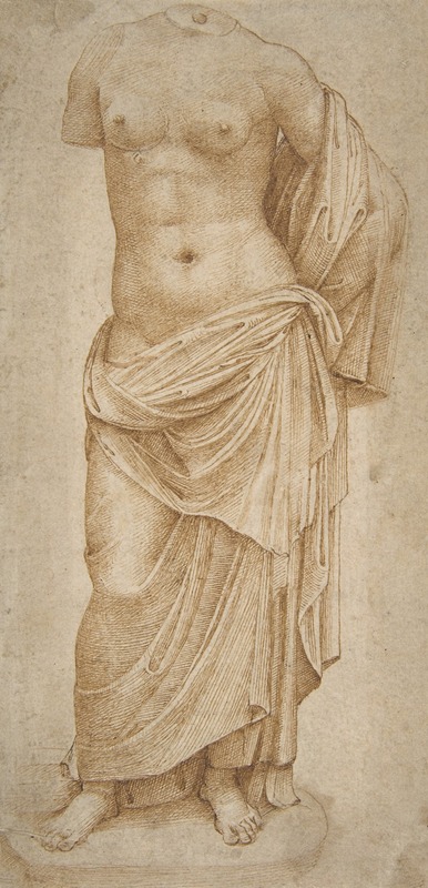 Marcantonio Raimondi - Study of an Antique Statue