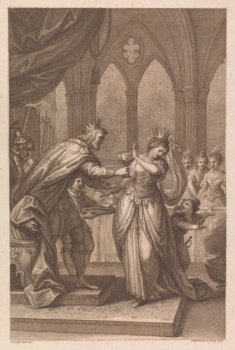 Giovanni Battista Cipriani - King Alboin Forcing Rosamund to Drink From The Skull of Her Murdered Father, Cunimund, King of the Gepids