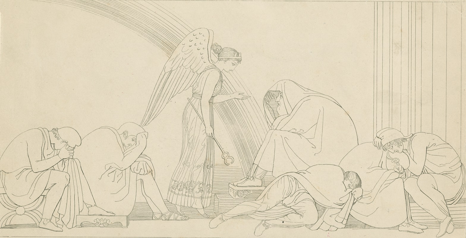 John Flaxman - Iris advises Priam to obtain the body of Hector