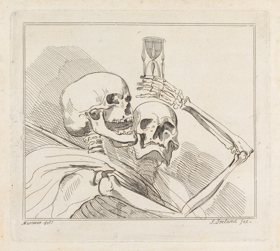 John Hamilton Mortimer - Skeletons with an Hour Glass