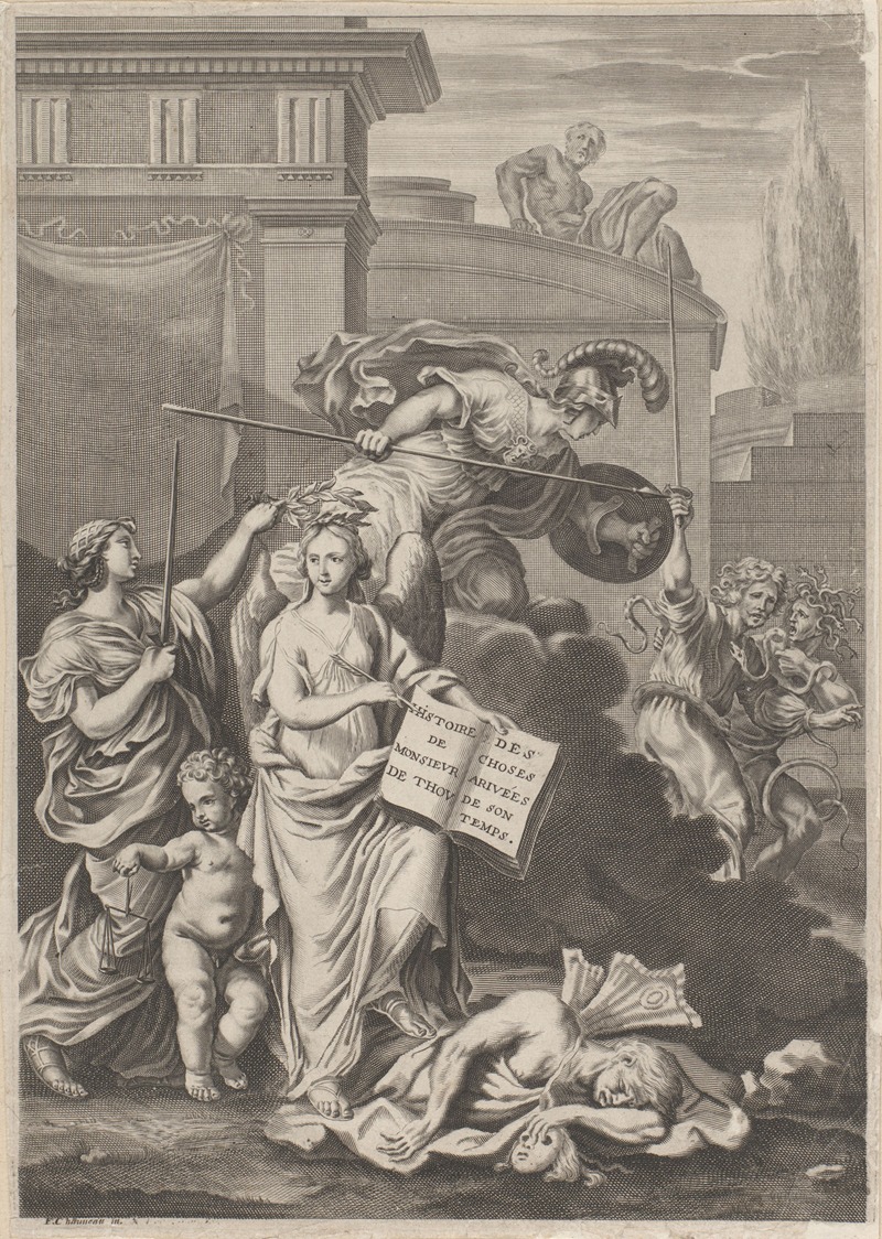 François Chauveau - Allegorical representation with a genie surrounded by mythological figures