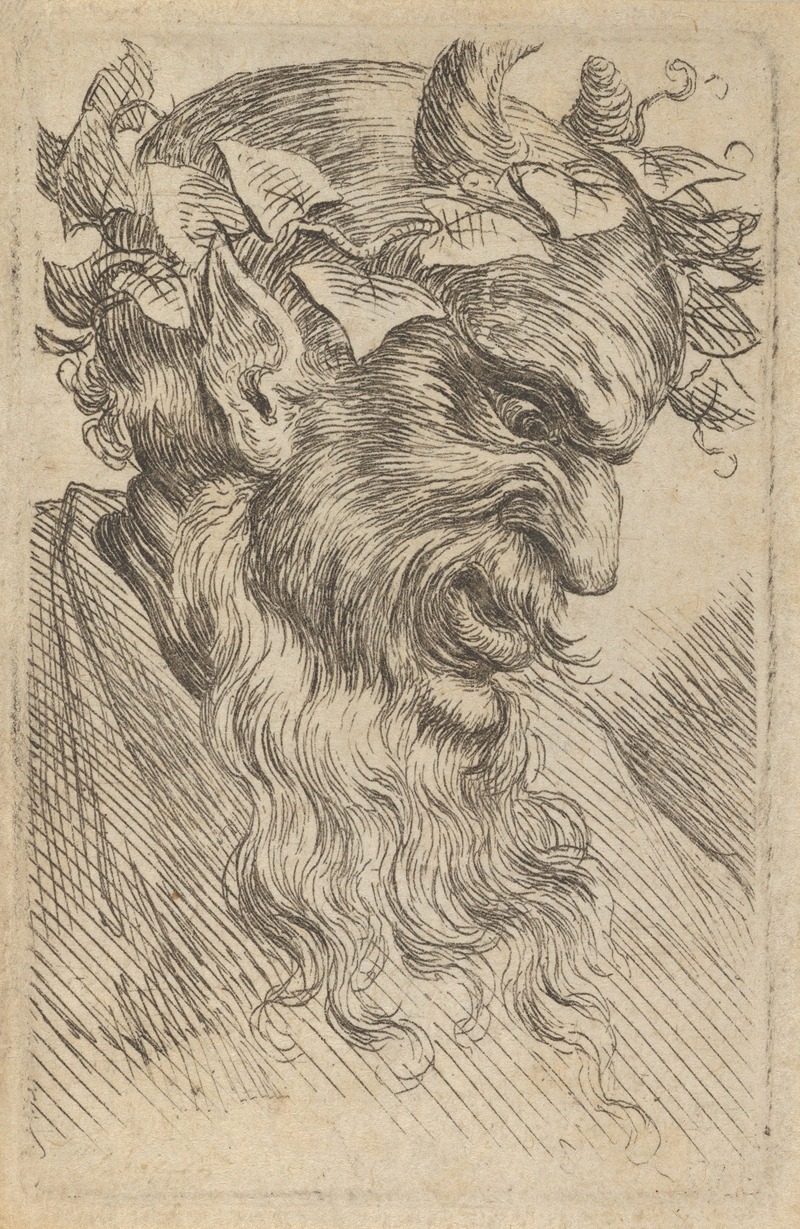 François Chauveau - Satyr Mask with a Crown of Ivy