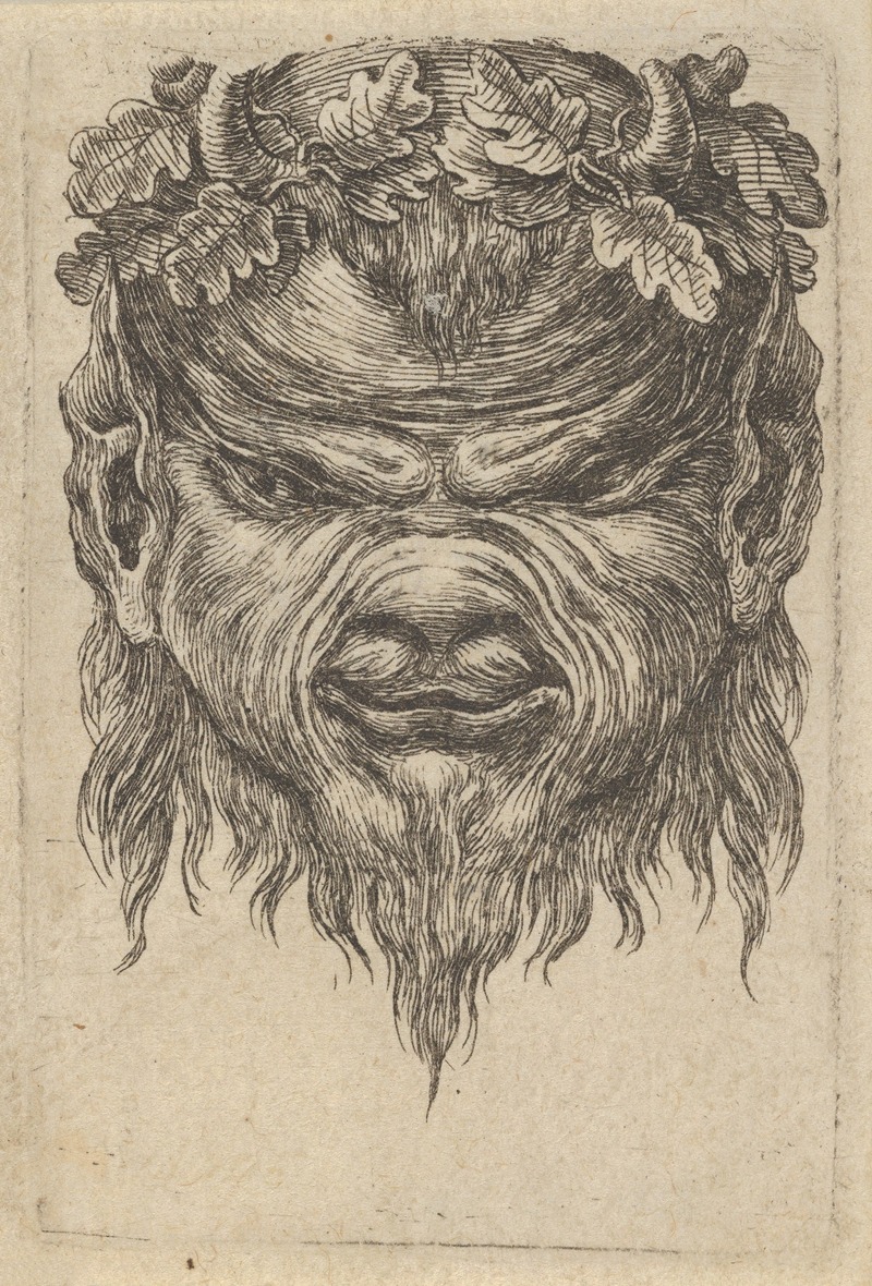 François Chauveau - Satyr Mask with an Indented Snout and a Wreath of Oak Leaves