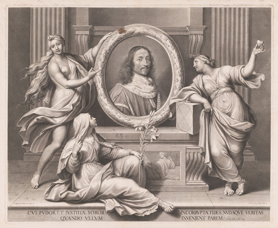 Francois de Poilly - Allegorical portrait of Guillaume de Lamoignon