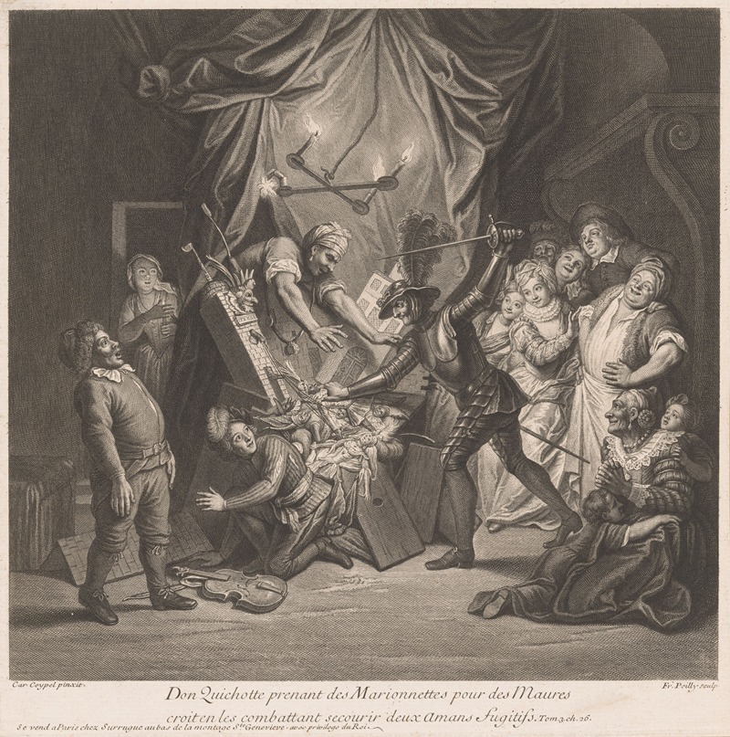 Francois de Poilly - Don Quixote destroys a puppet theater