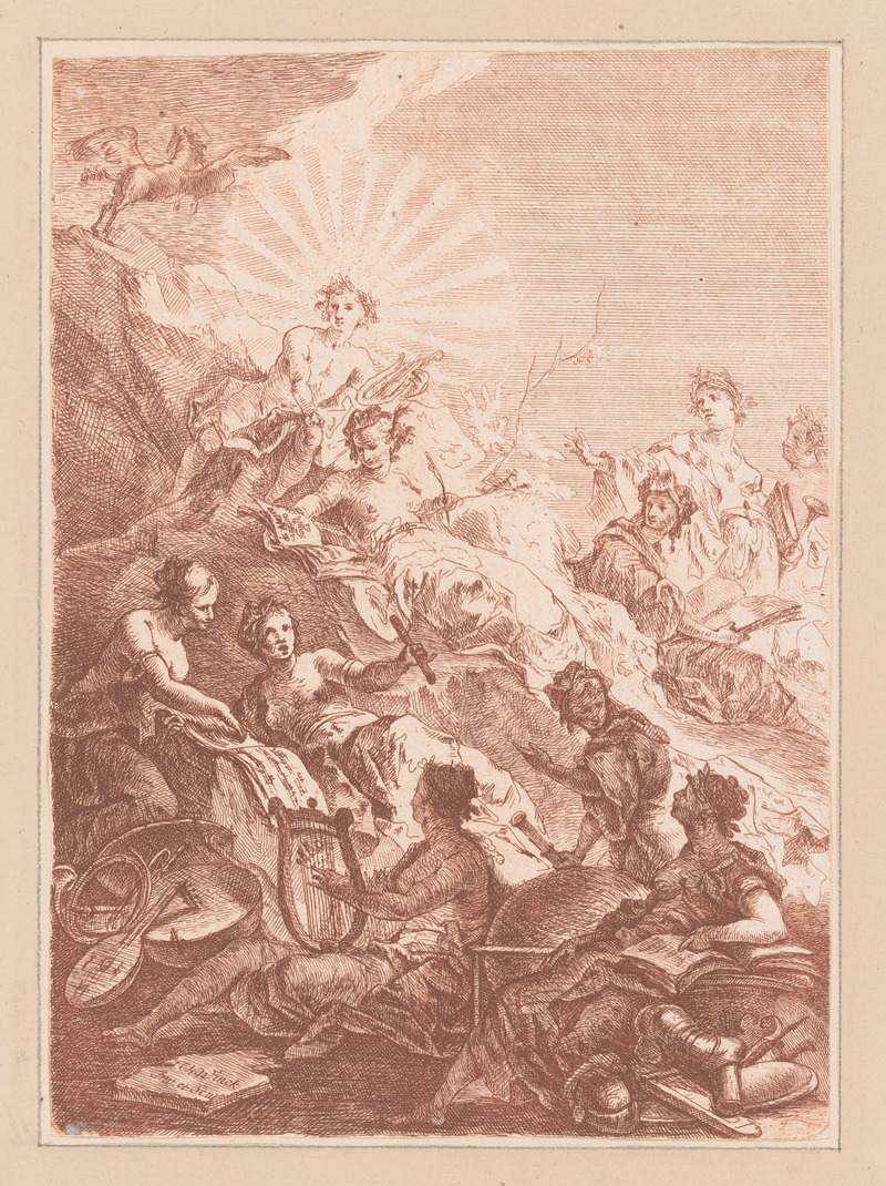 Johann Christian Thomas Winck - Apollo with the Muses on Parnassus