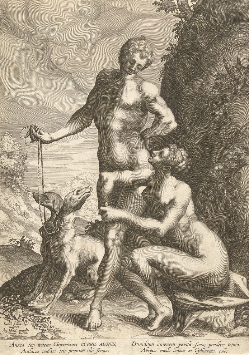 Lucas Kilian - Venus and Adonis with two dogs