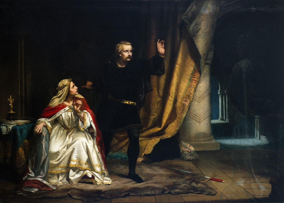 William Salter Herrick - Hamlet in the Queen’s chamber