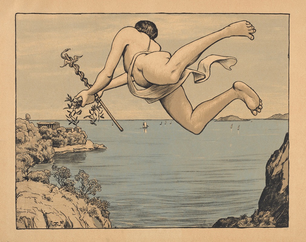 Hans Thoma - Mercury Flying