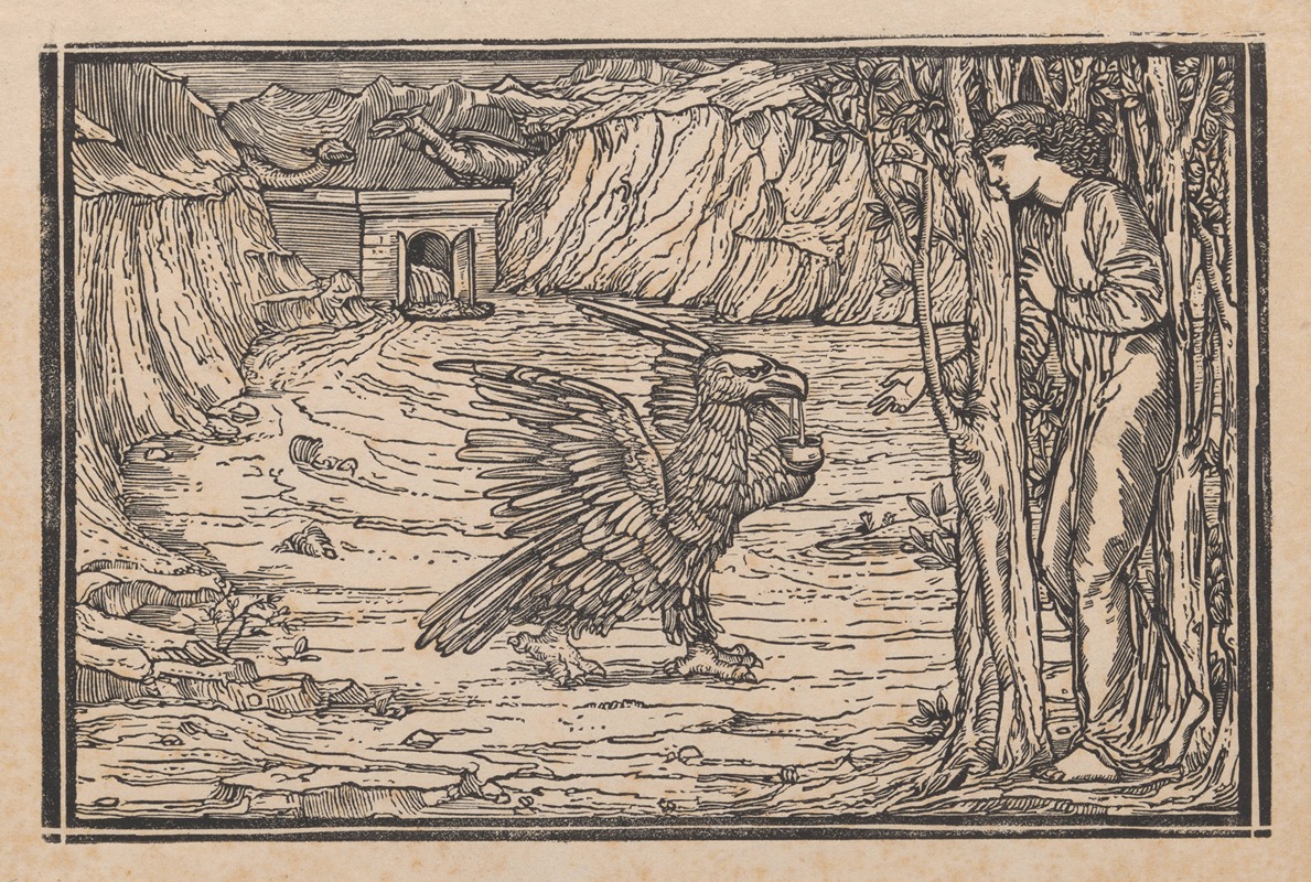 Sir Edward Coley Burne-Jones - Psyche helped by Jove’s eagle