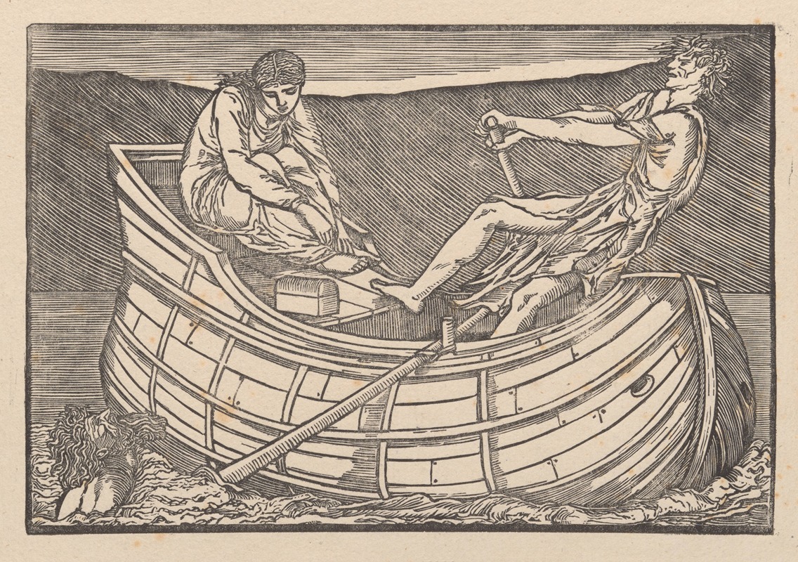 Sir Edward Coley Burne-Jones - Psyche and the ghost in Styx