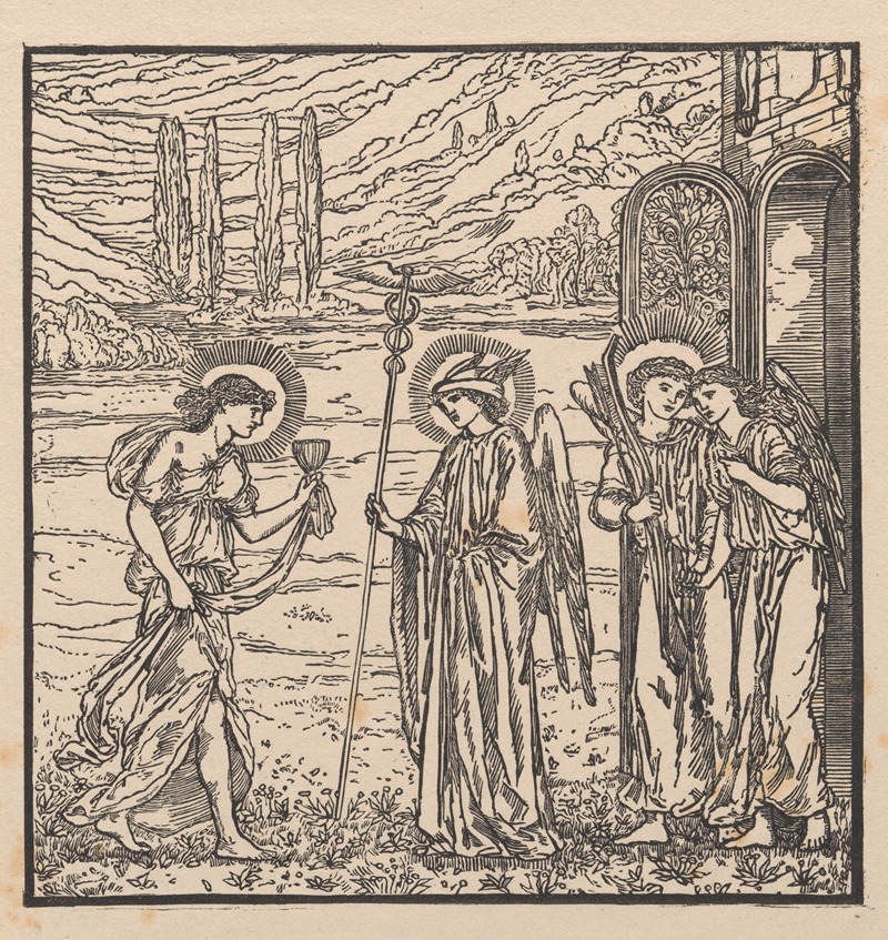 Sir Edward Coley Burne-Jones - Psyche recieved into Olympus I