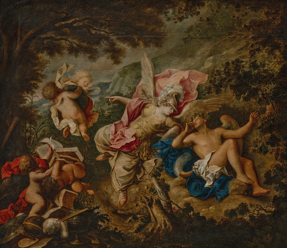 Bartolomeo Guidobono - Minerva and the Sciences