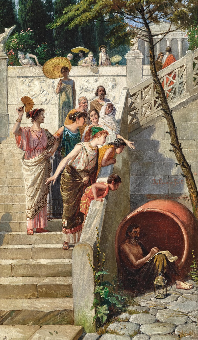 Giacomo Mantegazza - Diogenes in the Barrel