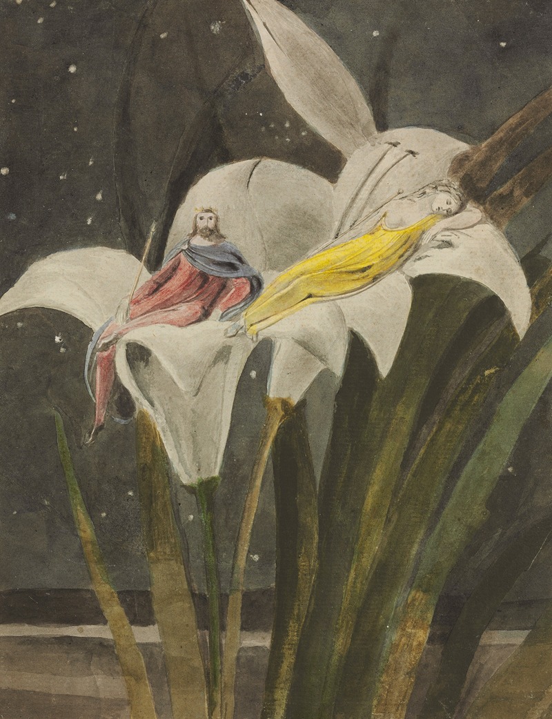 William Blake - Oberon and Titania on a Lily
