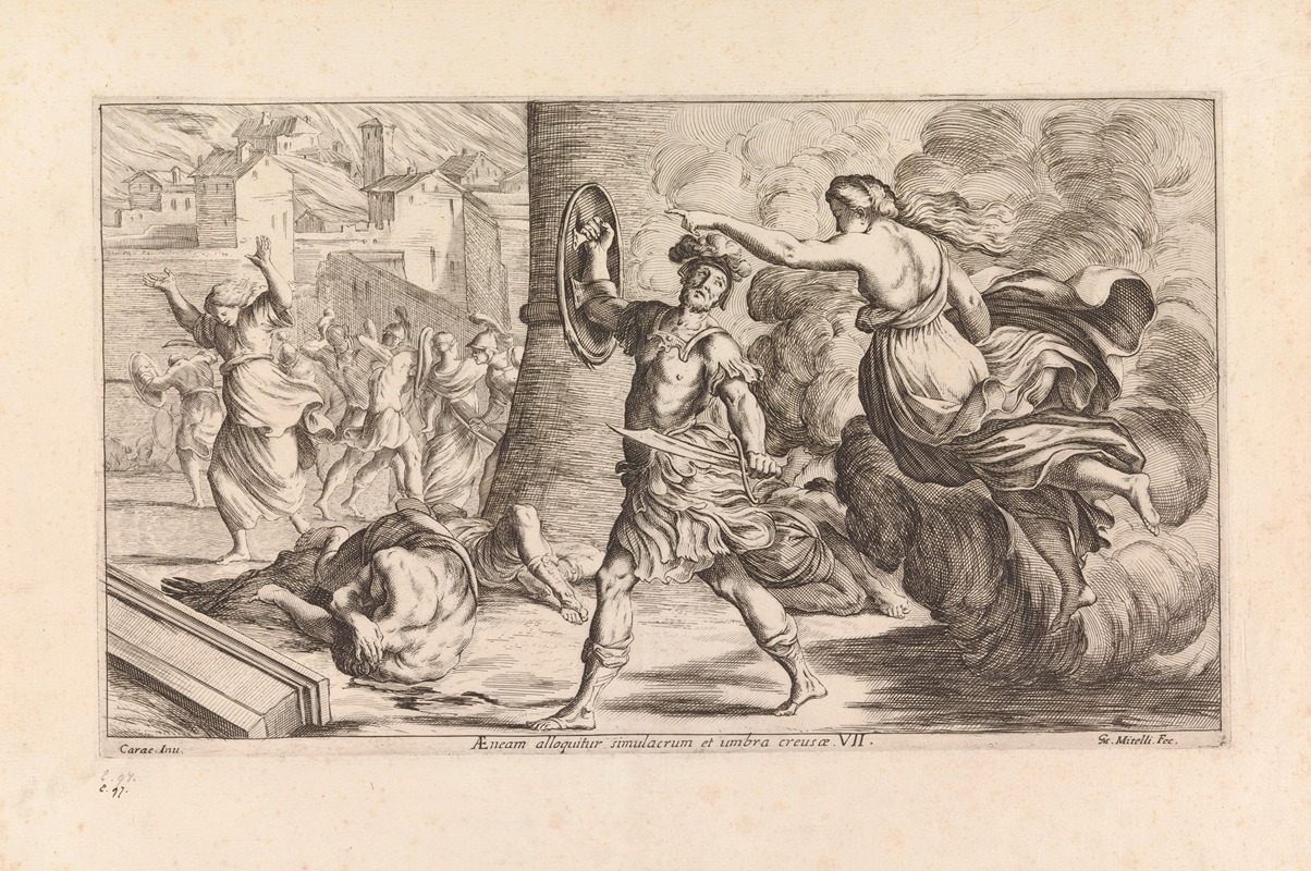 Giuseppe Maria Mitelli - Aeneas meeting the ghost of Creusa (Aeneam alloquitur simulacrum et umbra creusae)