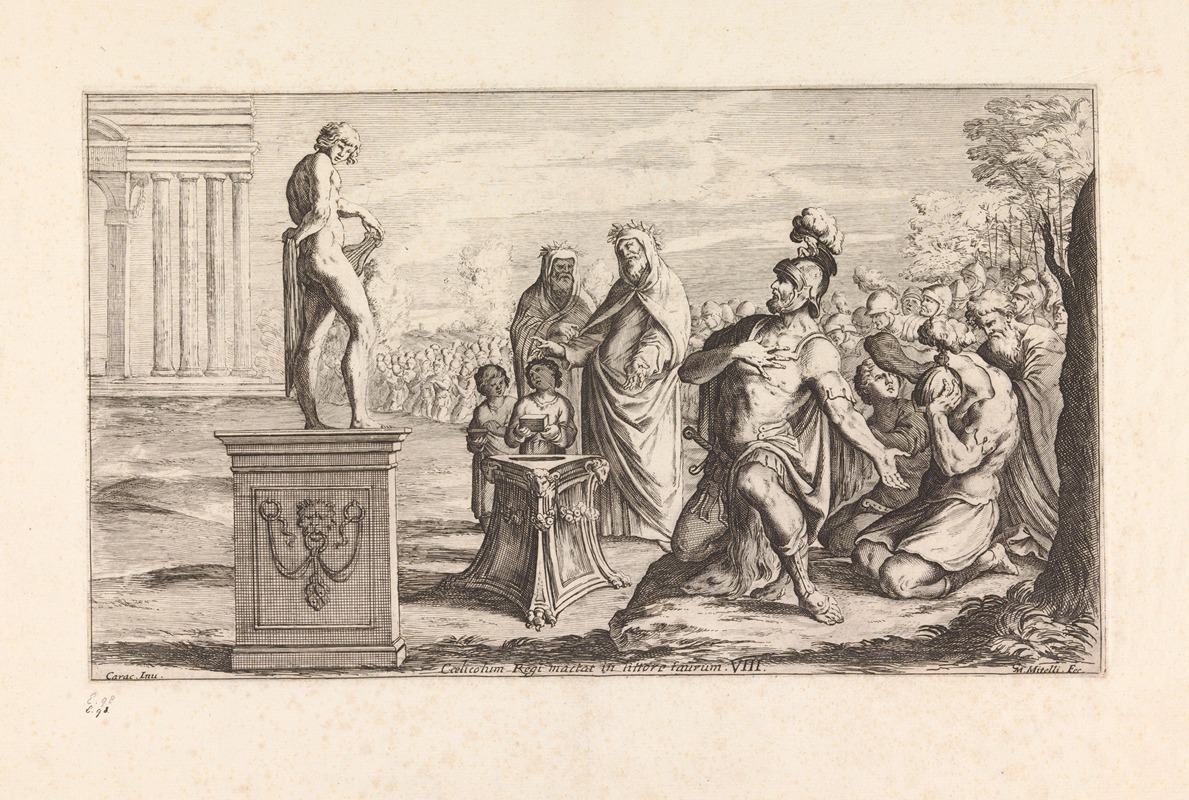 Giuseppe Maria Mitelli - Aeneas offering a sacrifice to the Gods (Coelicolum Regi mactat in littore taurum)