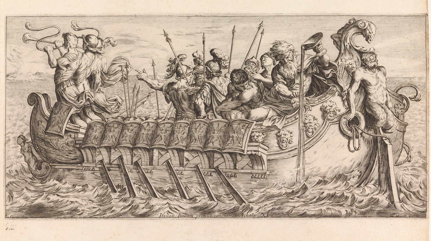 Giuseppe Maria Mitelli - Aeneas and his soldiers catching sight of Italy for the first time (Italiam, Italiam, primus conclamat Achates)