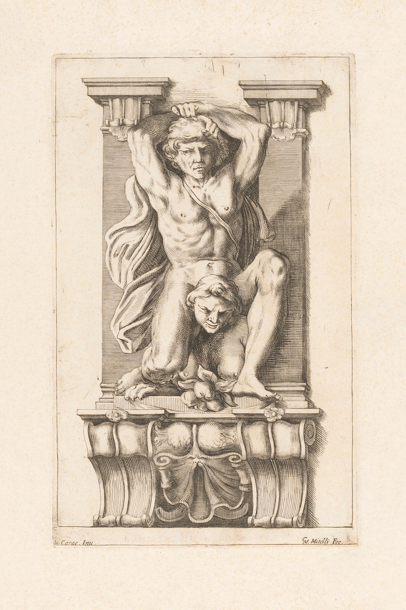 Giuseppe Maria Mitelli - Man subdues a harpy