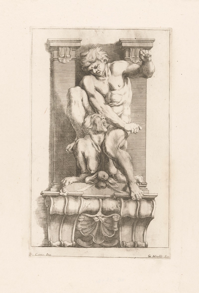 Giuseppe Maria Mitelli - Man subdues a harpy