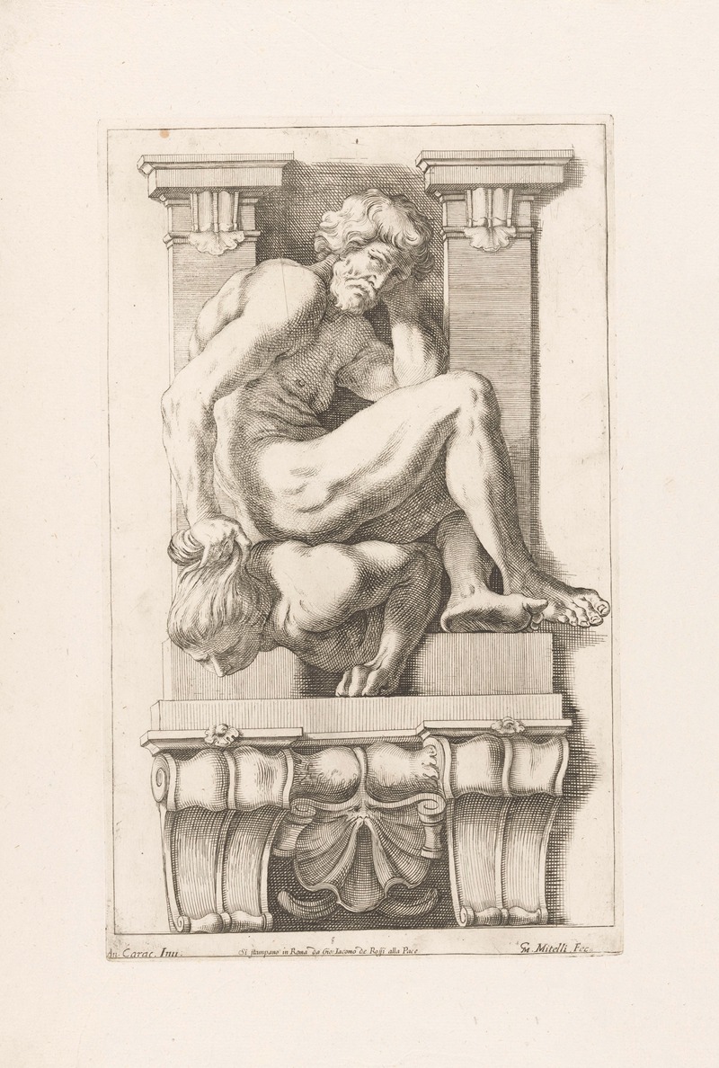 Giuseppe Maria Mitelli - Man subdues a harpy
