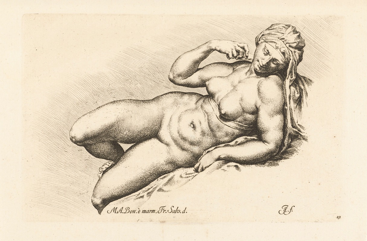 Jan de Bisschop - Aurora lying on a canvas