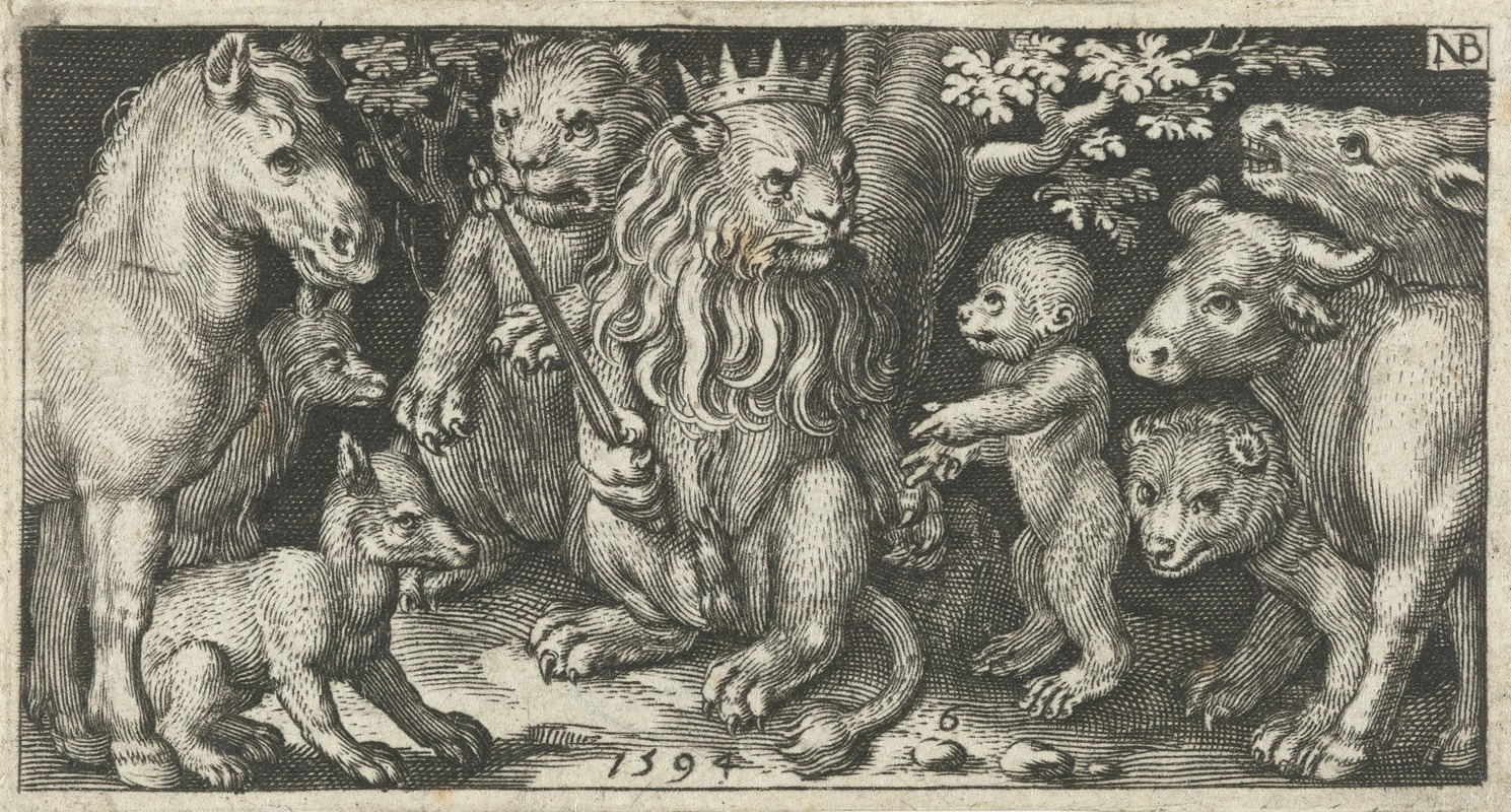 Nicolaes de Bruyn - Lion as king among other animals