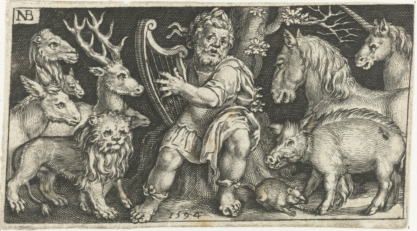 Nicolaes de Bruyn - Orpheus enchants the animals with his music