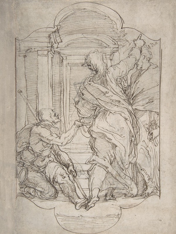 Perino Del Vaga - Saint Peter and Saint John Healing a Cripple at the Gate of the Temple