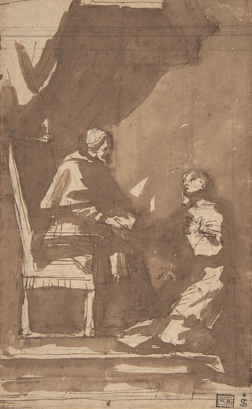 Pietro Antonio de' Pietri - Young Cleric Kneeling before a Pope
