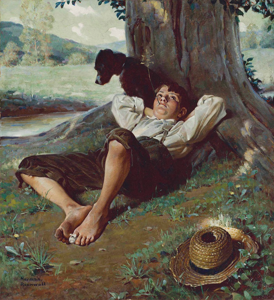 Norman Rockwell - Barefoot Boy Daydreaming