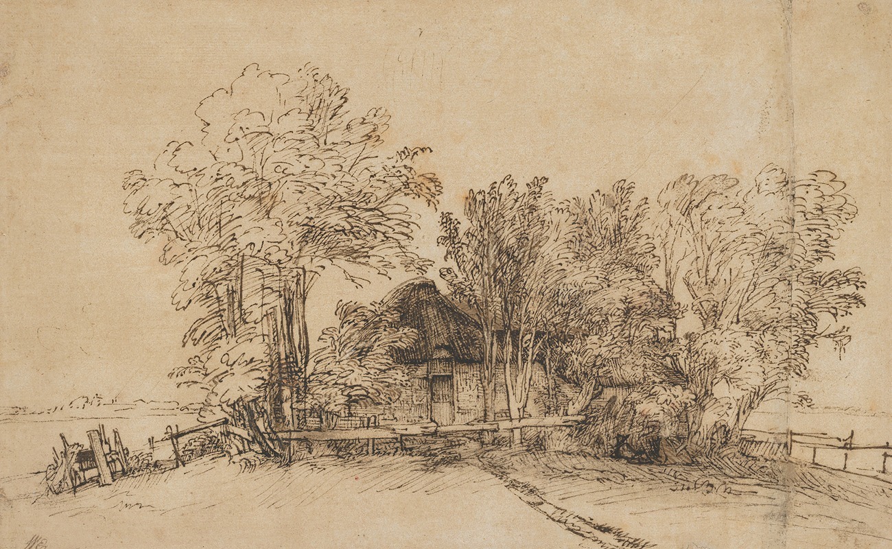 Rembrandt van Rijn - Cottage among Trees