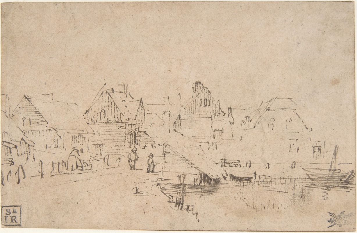 Rembrandt van Rijn - Houses by the Water