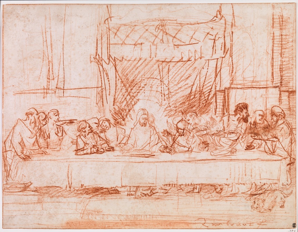 Rembrandt van Rijn - The Last Supper, after Leonardo da Vinci