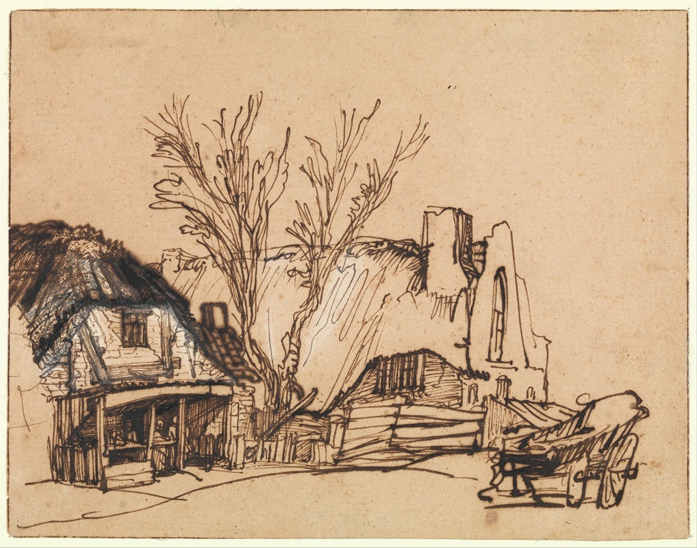 Rembrandt van Rijn - Two Cottages