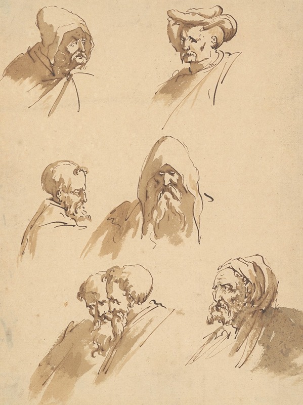 Sebastiano Ricci - Seven Male Heads