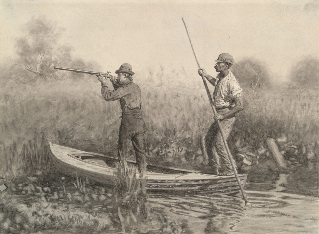 Thomas Eakins - Study for Rail Shooting from a Punt