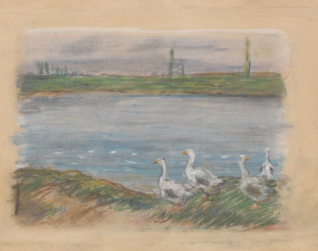 Alfred Sisley - Four Geese By a Pond