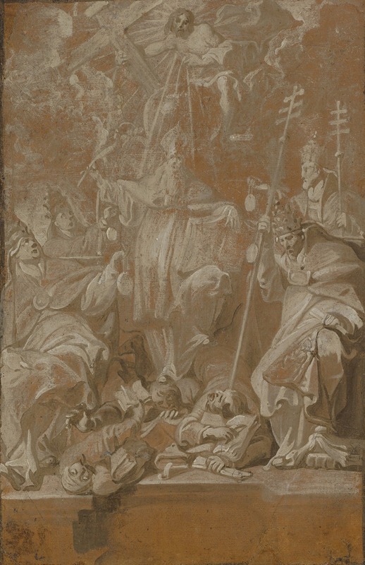 Antoon Sallaert - Saint Lambert Trampling his Murderers, Surrounded by the Four Church Fathers