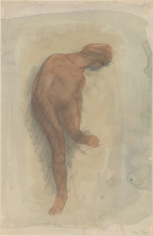 Auguste Rodin - Nude female figure holding left foot