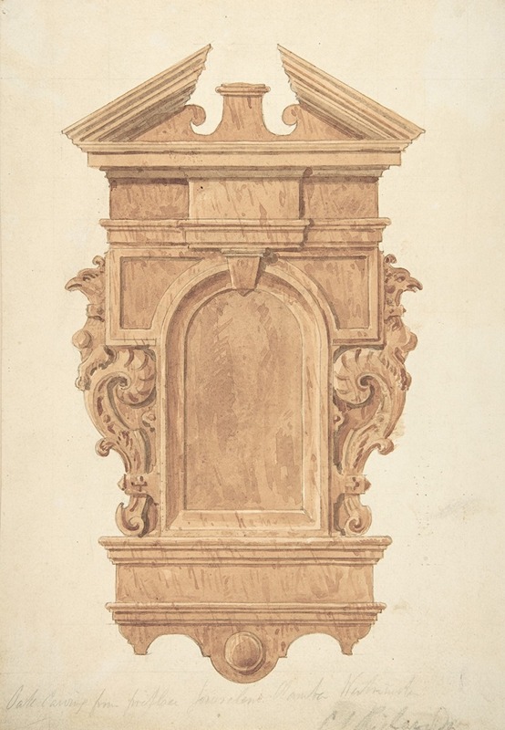Charles James Richardson - Design for Oak Carving, from the Fireplace, Jerusalem Chamber, Westminster