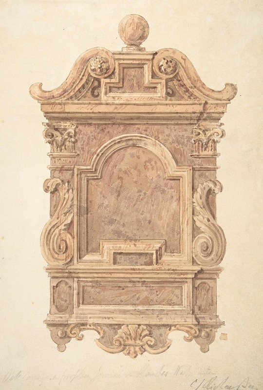 Charles James Richardson - Oak Carving from Fireplace in the Jerusalem Chamber, Westminster