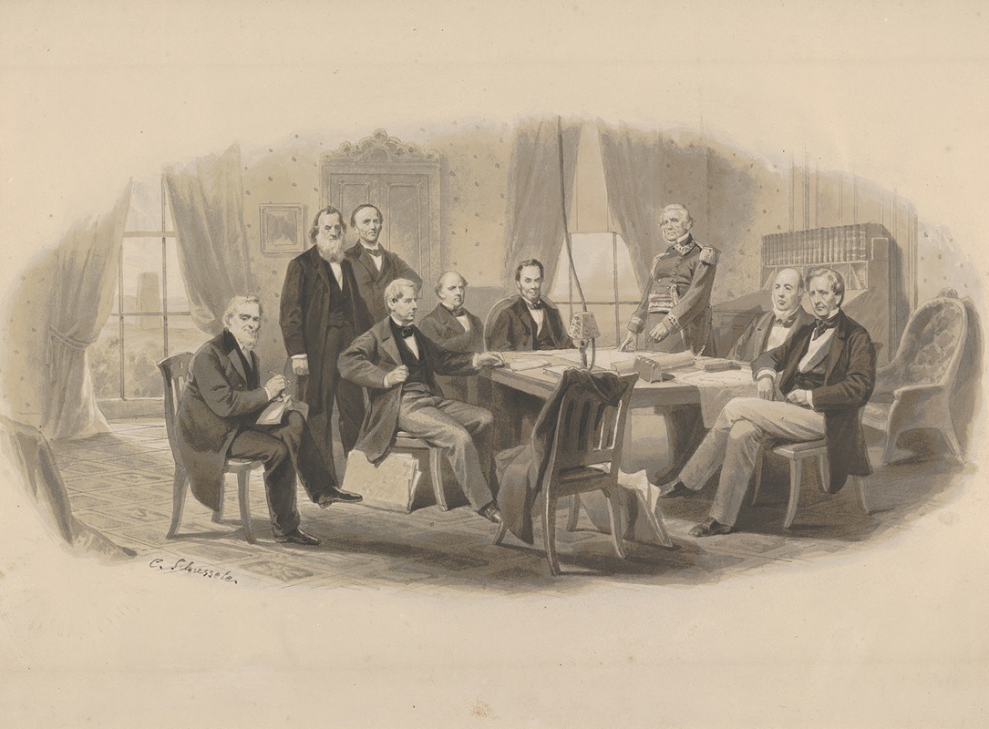 Christian Schussele - President Lincoln and His Cabinet