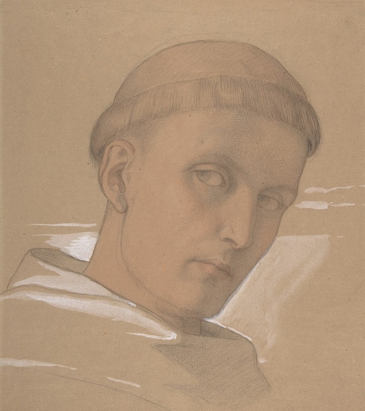 Eduard von Steinle - Study of the Head of St. Augustine, for the painting of the Madonna and Child with Saint Augustine and Bonifacius