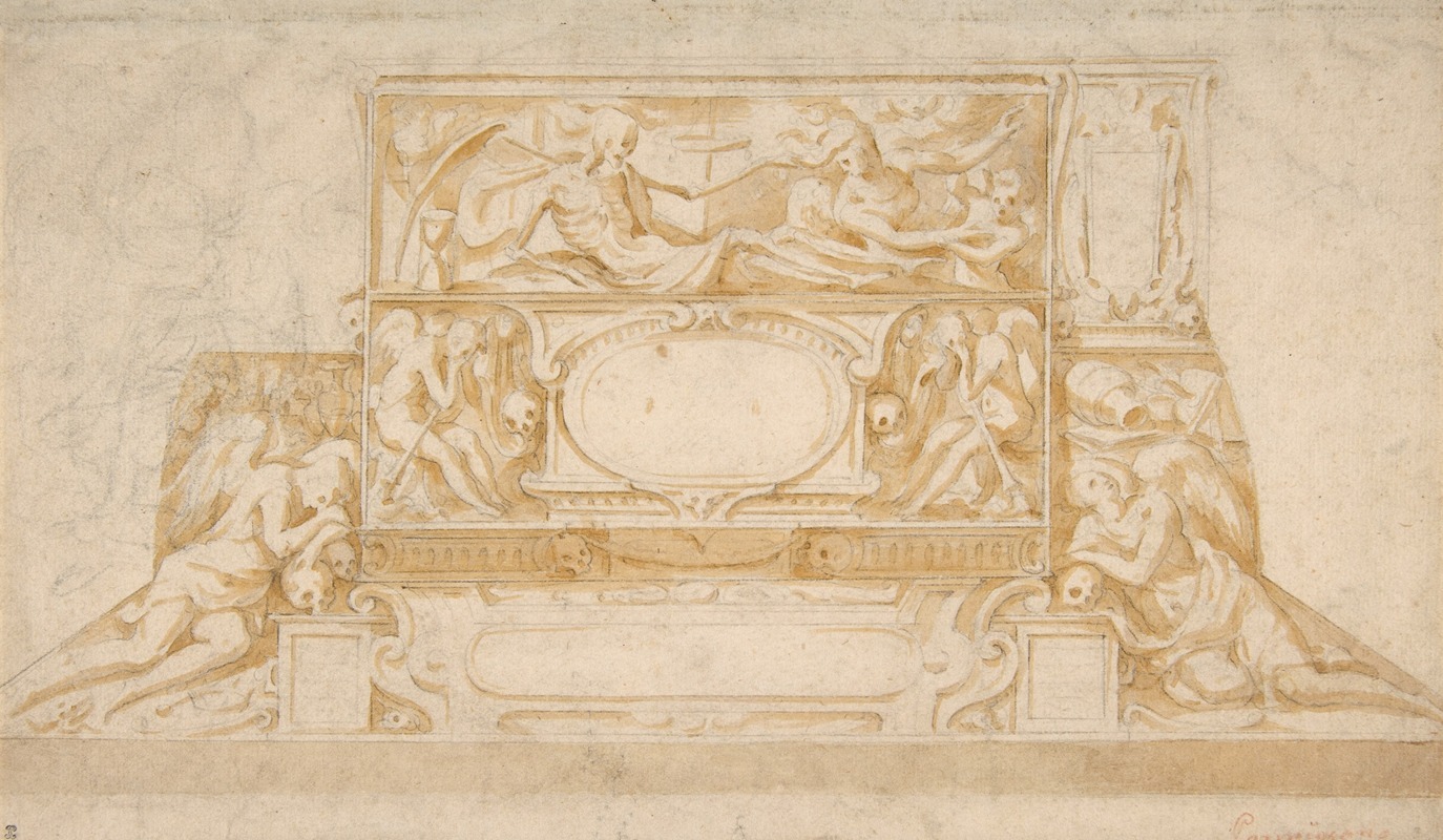 Francesco de' Rossi - Design for a Funerary Monument